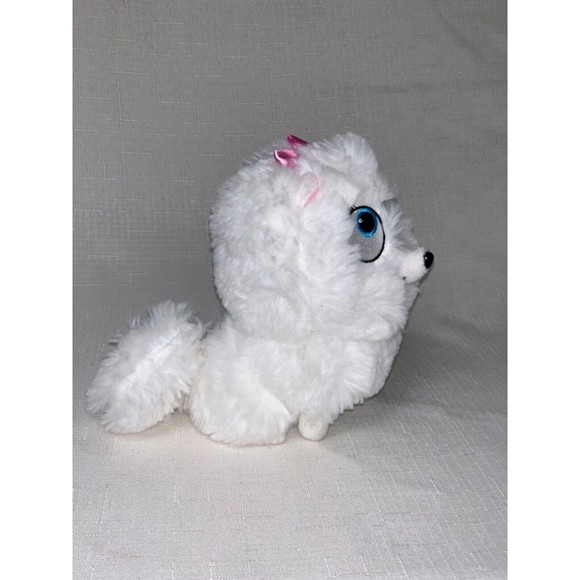 TY Secret Life of Pets Gidget Dog Stuffed White Pomeranian Plush 6" - Picture 4 of 11